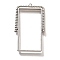 Alloy Open Back Bezel Pendants, For DIY UV Resin, Epoxy Resin, Cadmium Free & Nickel Free & Lead Free, Rectangle, Platinum, 47x28.5x3.5mm, Hole: 1.4mm