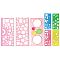 Multifunctional Plastic Geometric Drawing Ruler Set, Draft Template, for Architecture, Office, Studying, Designing, Painting Supplies, Pink, 7pcs/set