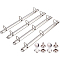 Steel A4 Notebook 3-Ring Binder Mechanism, D Rings, Loose Leaf Binding Spines Combs for Organizers Planners, Stainless Steel Color, 28x2x3cm, Hole: 5.5x4mm, Inner Diameter: 2cm, about 5pcs/set, 4 sets/bag
