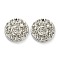 Non-Tarnish 304 Stainless Steel Charms, Hammered Flat Round with Moon and Star, Stainless Steel Color, 15x2.5mm, Hole: 0.8mm