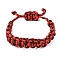 7 Inner Cores Polyester & Spandex Cord Braided Bracelets for Men Women, Red, Inner Diameter: 1-3/4~3-1/4 inch(4.6~8.3cm)