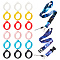 Portable Electronic Cigarette Anti-Lost Necklace Lanyard, Silicone Bands Anti Slip Rubber Rings, Mixed Color, Holder Lanyard: about 820x24x0.5mm, 2 strands; Pendant: 29x24.5x7mm, Hole: 3mm, Inner Diameter: 20.5mm, 18pcs