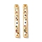 Brass Pave Colorful Cubic Zirconia Connector Charms, Rectangle Links, Real 18K Gold Plated, 29x4x2mm, Hole: 1mm