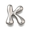 304 Stainless Steel Pendants, Letter Charm, Anti-Tarnish, Letter K, 21.5x20x6mm, Hole: 3.5x2.2mm