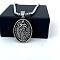Greek Mythology Stainless Steel Oval with Vintage Portrait Virgin Mary Pendant Necklaces, Stainless Steel Color