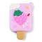 PVC Plastic Pendants, Fruit Ice Cream, Pearl Pink, 44.5x28x8~9mm, Hole: 3mm