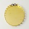 Brass Cabochon Settings, Oval, Lead Free and Nickel Free, Unplated, 40x30mm