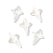 K9 Glass Cabochons, with Glitter Powder, Star, White, 9.6x6.6x2.9mm