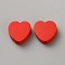 Wood Beads, Heart, Red, 20x19x6mm, Hole: 2.8mm