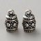 Tibetan Style Alloy Cord Ends, End Caps, Antique Silver, 11x7mm, Hole: 1.4mm