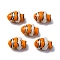 Handmade Porcelain Beads, Fish, Dark Orange, 17.5~18.5x13~13.5x8.5~9mm, Hole: 1.8mm