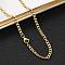 201 Stainless Steel Curb Chain Necklace for Women Men, Real 18K Gold Plated, 23.62 inch(60cm)