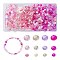 1000Pcs 3 Styles Glass Rondelle Beads, Faceted, Pearl Pink, 4~8mm