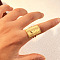 304 Stainless Steel Cuff Rings, Open Rings, Golden, Rectangle, 24mm