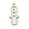 Non-Tarnish 201 Stainless Steel Pendants, Saint Charm, Laser Cut, Stainless Steel Color, 17x7.5x1mm, Hole: 1.5mm