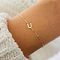 Simple Style Alloy Letter Link Bracelets, Cable Chain Jewelry for Women, Gold, Letter U, 7-7/8 inch(20cm)