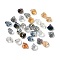 Electroplate Transparent Glass Beads, Shell Shape, Half Plated, Faceted, Top Drilled, Mixed Color, 10x10.5x8mm, Hole: 1mm