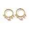 304 Stainless Steel Clear Cubic Zirconia Horse Eye Hoop Nose Rings, Golden, 15.5x15.5x3mm, Inner Diameter: 9.7mm