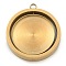 304 Stainless Steel Pendant Cabochon Settings, Real 18K Gold Plated, 29x26x4.5mm, Hole: 2.5mm, tray: 20mm