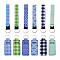 12Pcs 12 Style Polyester Pendant Keychains, with Iron Findings, Chapstick Holder Keychain, Rectangle, Mixed Color, 11.5~16cm, 1pc/style