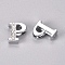 Alloy Slide Charms, with Crystal Rhinestone, Letter, Platinum, Letter.P, P: 11.5x9.5x4.5mm, Hole: 2x8mm