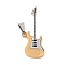 304 Stainless Steel Big Pendants, Guitar Charm, Real 18K Gold Plated & Stainless Steel Color, 51x20x2mm, Hole: 5x8mm