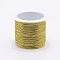 Metallic Cord, Metallic String, Jewelry Thread, Gift Packing Cord, for Wrapping, Hair Braiding and Craft Making, Dark Khaki, 0.5mm, 20m/roll