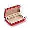 Rectangle PU Leather Jewelry Ring Storage Boxes, Travel Portable Cases, with Iron Clasps, Red, 5.8x8.6x3.5cm, 80x47mm Inner Diameter