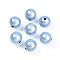 Spray Painted Acrylic Beads, Miracle Beads, Round, Bead in Bead, Sky Blue, 14mm, Hole: 2mm, about 353pcs/500g