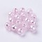 Handmade Silver Foil Lampwork Beads, Round, Pearl Pink, 9.5~10mm, Hole: 1.5~2mm