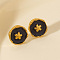 304 Stainless Steel Flower Stud Earrings, Golden, 13x12mm