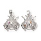 Brass Micro Pave Cubic Zirconia Pendants, Cadmium Free & Lead Free, Ladybug, Platinum, 17x15x5mm, Hole: 5x2.5mm