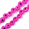 Handmade Evil Eye Lampwork Beads Strands, Flat Round, Fuchsia, 6x2.5mm, Hole: 0.6mm, about 63~65pcs/strand, 13.78~14.92''(35~37.9cm)