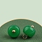 Resin Pendants, Rondelle, Imitation Jade, Green, 13.5x10mm