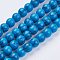 Imitation Synthetic Turquoise Bead Strands, Dyed, Round, Blue, 8mm, Hole: 1mm, about 50pcs/strand, 14.7 inch