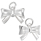2Pcs 925 Sterling Silver Bowknot Charms, with Jump Rings & 925 Stamp, Silver, 10x13x4mm, Hole: 3mm