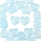 20Pcs Transparent Spray Painted Glass Beads, Heart, Light Sky Blue, 12x12x5.5mm, hole: 0.5~1mm