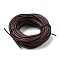 Braided Leather Cord with Core, Leather Jewelry Cord, Jewelry DIY Making Material, Dyed, Round, Coconut Brown, 4mm, about 10.93 yards(10m)/bundle