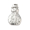 Christmas Themes Alloy Pendants, Cadmium Free & Lead Free, Platinum, Snowman, 35x21x3.5mm, Hole: 1.5x2.5mm, about 270pcs/1000g