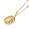 Brass Micro Pave Clear Cubic Zirconia Pendant Necklaces for Women, Real 18K Gold Plated, Virgin, 17.72 inch(45cm)