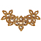 Rhinestone Thread Iron on/Sew On Patches, with Gum, Cloth Appliques, Flower, Goldenrod, 95x175x6mm
