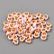 50Pcs Plastic Beads, Heart, Orange, 7x8x4mm, Hole: 1.8mm, 50pcs/bag