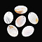 Natural Freshwater Shell Pendants, Flat Oval Charms, Seashell Color, 38x27x2~3mm, Hole: 1.6mm