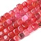 Natural Dragon Veins Agate Beads Strands, Dyed & Heated, Cube, Crimson, 7~8x7~8x7~8mm, Hole: 0.9mm, about 56pcs/strand, 14.57''(37cm)