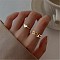 Alloy Finger Rings, Couple Rings, Heart, Golden, Inner diameter: 15~20mm