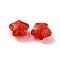 Transparent Acrylic Beads, Bead in Bead, Star, Red, 11x12x7mm, Hole: 3mm, about 2600pcs/1000g