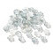 Acrylic Bead Caps, 5-Petal Flower, with Golden Foill, Cadet Blue, 11x11x4mm, Hole: 1.6mm