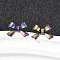 304 Stainless Steel Bowknot Stud Earrings, Rainbow Color, 10x15mm