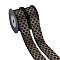 Polyester Satin Ribbon, with Single Face Golden Hot Stamping, Mermaid Fish Scale Pattern, Black, 1