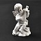 Resin Imitation Plaster Sculptures, Figurines, Home Display Decorations, Angel with Guitar, White, 38x39x63.5mm